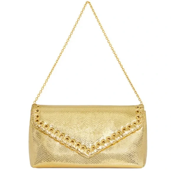 NWT Rebecca Minkoff Whip Convertible Clutch - Color Goldtone Reptile - Picture 1 of 5